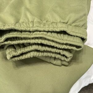 Olive Green elastic waistband sweat set